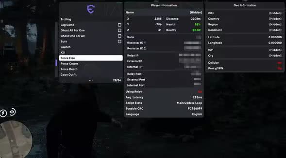 RDR2辅助菜单 Exodus丨埃及 功能截图 11